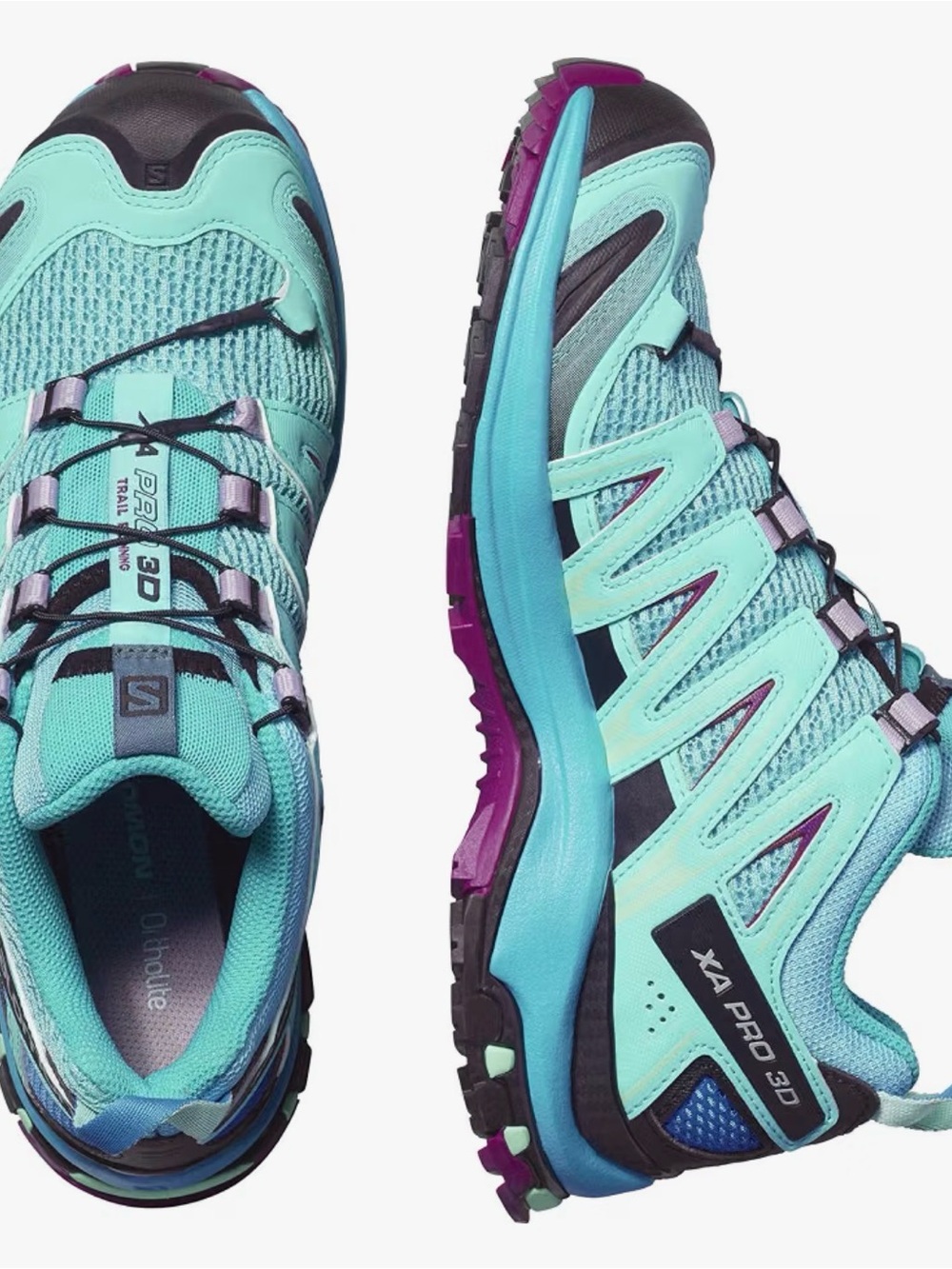Salomon Women's Trail Running Shoes in Aqua and Purple